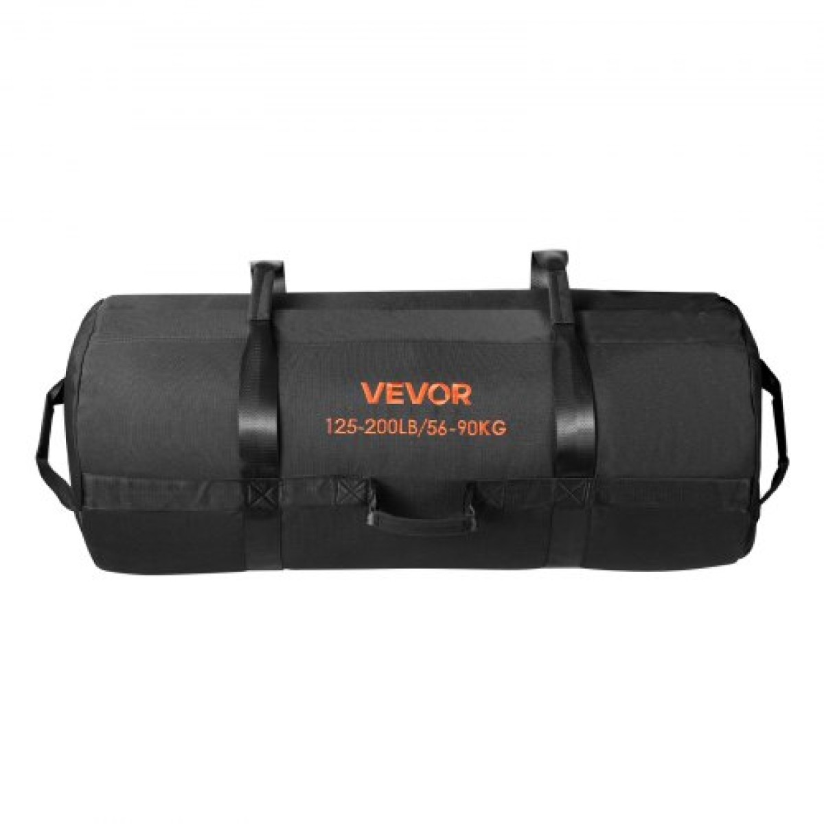 VEVOR Workout Sandbag, Heavy Duty Workout Power Bags with Handles, 56-90 kg Ρυθμιζόμενη τσάντα Slam for Fitness Strength Weight Training Cross-Training, Γυμναστική στο σπίτι, Μαύρη (χωρίς γεμάτη)