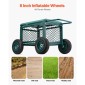 VEVOR Rolling Garden Cart με κάθισμα, Metal Rolling Garden Seat Work με ρόδες, Υποστηρίζει έως και 181 kg, Heavy Duty Cart Gardening Scooter, Υπαίθριο βαγόνι & σκαμπό σε ρόδες για γκαζόν, βεράντα, πίσω αυλή