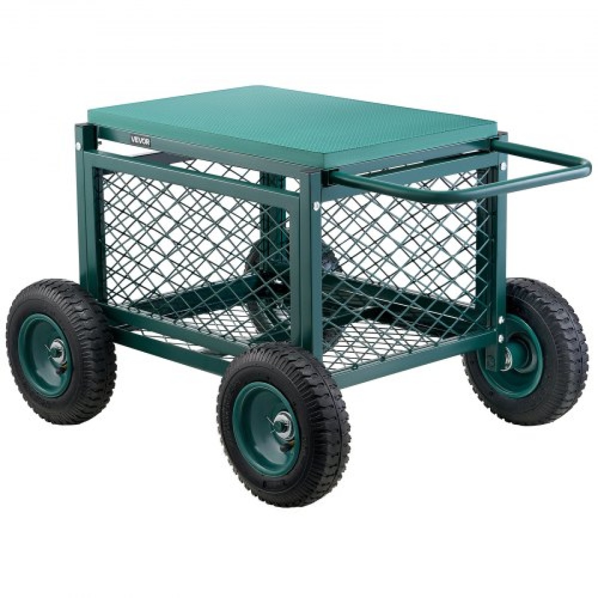 VEVOR Rolling Garden Cart με κάθισμα, Metal Rolling Garden Seat Work με ρόδες, Υποστηρίζει έως και 181 kg, Heavy Duty Cart Gardening Scooter, Υπαίθριο βαγόνι & σκαμπό σε ρόδες για γκαζόν, βεράντα, πίσω αυλή