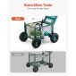 VEVOR Rolling Garden Cart με κάθισμα, Metal Rolling Garden Seat Work με ρόδες, Υποστηρίζει έως και 181 kg, Heavy Duty Cart Gardening Scooter, Υπαίθριο βαγόνι & σκαμπό σε ρόδες για γκαζόν, βεράντα, πίσω αυλή