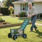 VEVOR Rolling Garden Cart με κάθισμα, Metal Rolling Garden Seat Work με ρόδες, Υποστηρίζει έως και 181 kg, Heavy Duty Cart Gardening Scooter, Υπαίθριο βαγόνι & σκαμπό σε ρόδες για γκαζόν, βεράντα, πίσω αυλή