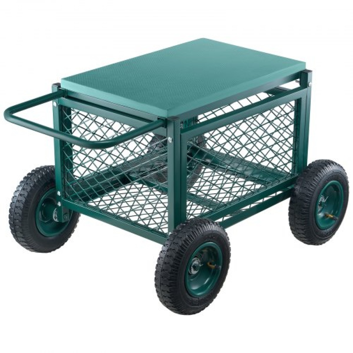 VEVOR Rolling Garden Cart με κάθισμα, Metal Rolling Garden Seat Work με ρόδες, Υποστηρίζει έως και 181 kg, Heavy Duty Cart Gardening Scooter, Υπαίθριο βαγόνι & σκαμπό σε ρόδες για γκαζόν, βεράντα, πίσω αυλή