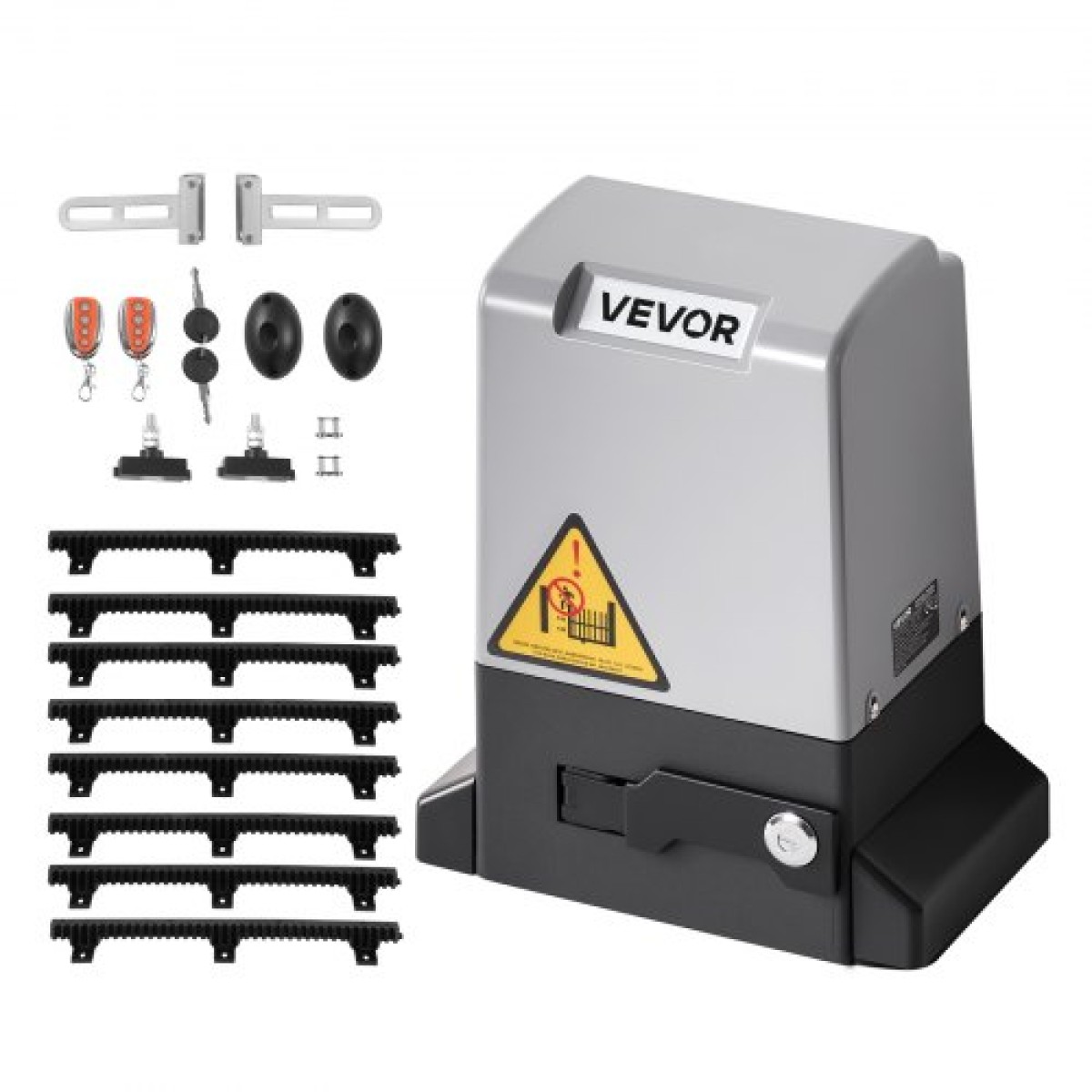 VEVOR Automatic Gate Opener, 280W Electric Sliding Gate Opener για πόρτες έως 25m 816kg, Nylon Gear Rack Rolling Door Poor with Infrared Sensor & 2 Remote Controls, Driveway Gates Open System