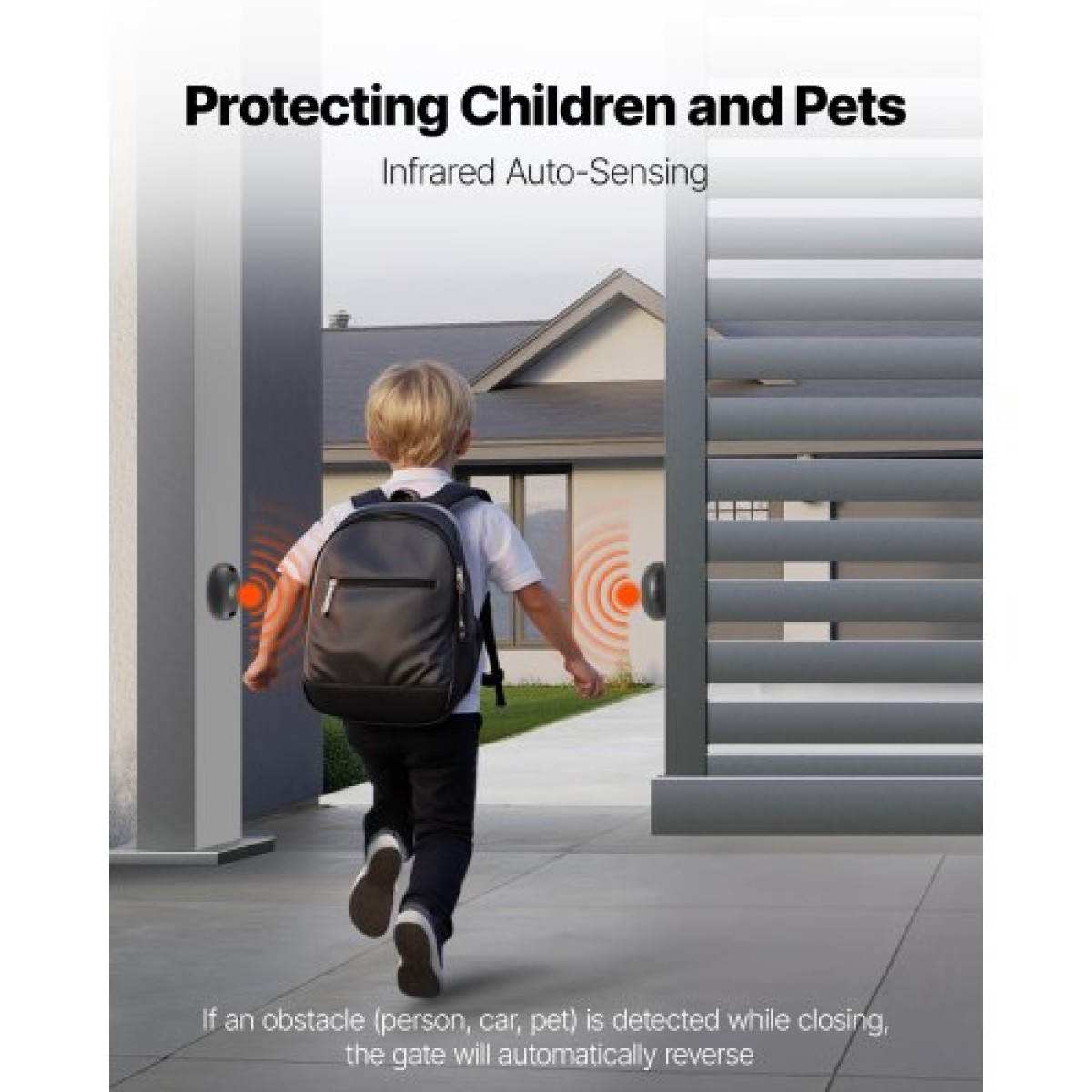 VEVOR Automatic Gate Opener, 280W Electric Sliding Gate Opener για πόρτες έως 25m 816kg, Nylon Gear Rack Rolling Door Poor with Infrared Sensor & 2 Remote Controls, Driveway Gates Open System