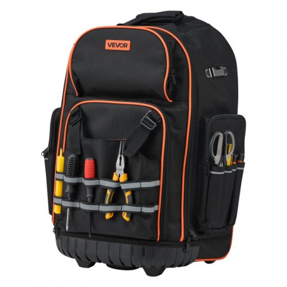Σακίδιο πλάτης VEVOR Rolling Tool, χωρητικότητα φόρτωσης 110 lbs, 72 τσέπες βαρέως τύπου τσάντα εργαλείων κυλίνδρου σε ρόδες, ρυθμιζόμενη τηλεσκοπική λαβή & σταθερή βάση, οργάνωση εργαλειοθήκης για κατασκευές, μηχανικός