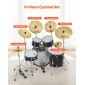 VEVOR Cymbal Pack 6 Pieces Cymbal Set 254/355/400/455/505 mm (10 14 16 18 20 Inches) Cymbal for Drum
