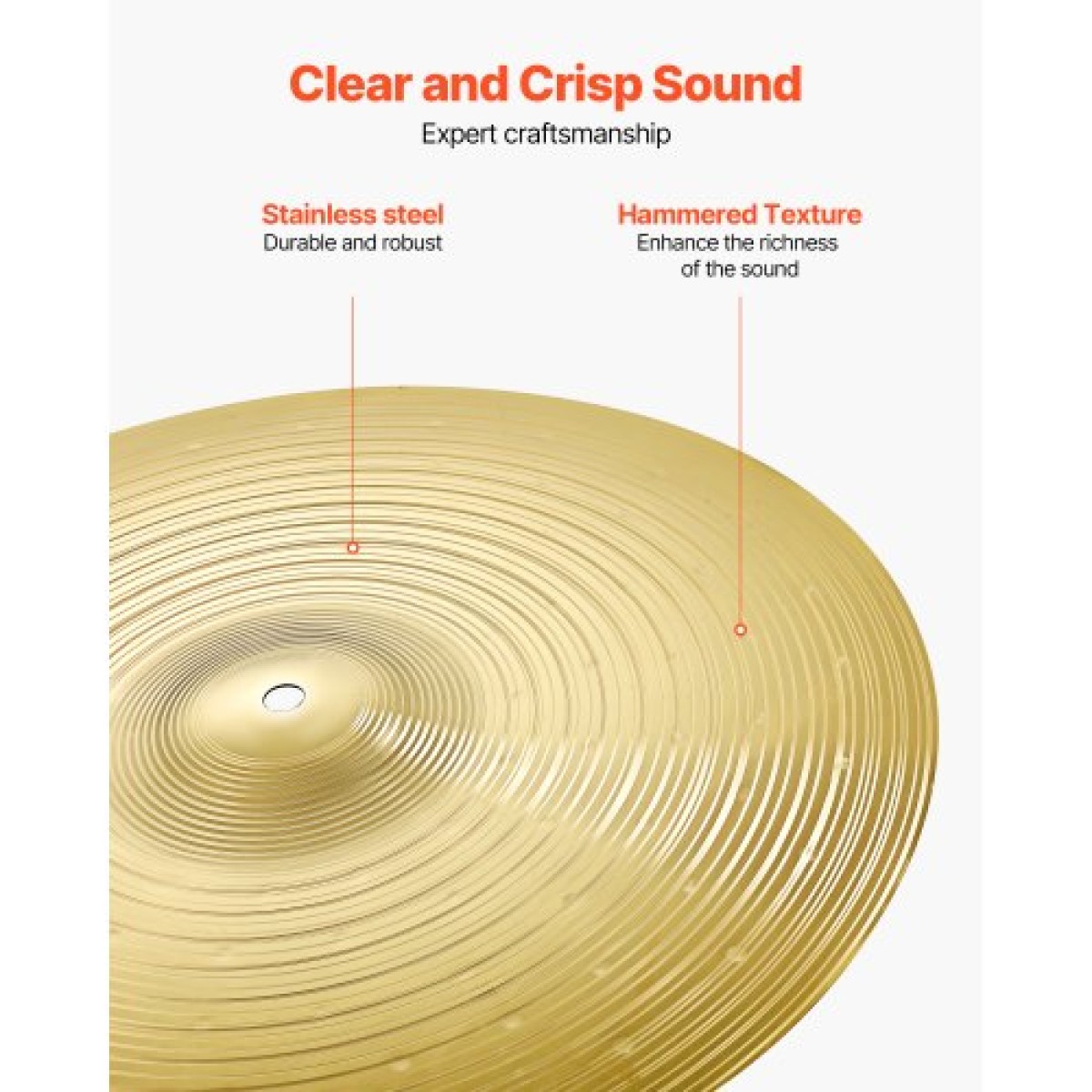 VEVOR Cymbal Pack 4 Pieces Cymbals Drum Set 14 16 18 20 Inches (355/400/455/505 mm) Cymbal για τύμπανο