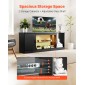 Βάση TV VEVOR για τηλεοράσεις έως 1651 mm, Μοντέρνο Κέντρο Ψυχαγωγίας με Φωτεινές λωρίδες, Ξύλινη ντουλάπα τηλεόρασης με γυάλινο ράφι και ρυθμιζόμενα ράφια, Τραπέζι κονσόλας για σαλόνι και κρεβατοκάμαρα, μαύρο