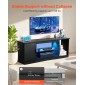 Βάση TV VEVOR για τηλεοράσεις έως 1651 mm, Μοντέρνο Κέντρο Ψυχαγωγίας με Φωτεινές λωρίδες, Ξύλινη ντουλάπα τηλεόρασης με γυάλινο ράφι και ρυθμιζόμενα ράφια, Τραπέζι κονσόλας για σαλόνι και κρεβατοκάμαρα, μαύρο