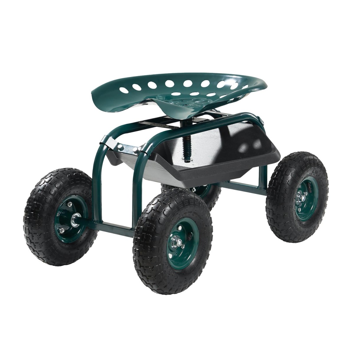 VEVOR Rolling Garden Cart με περιστρεφόμενο κάθισμα, βαρέως τύπου κάθισμα κήπου με καλάθι αποθήκευσης & δίσκο εργαλείων, χωρητικότητα 300 lbs, σκαμπό κηπουρικής εξωτερικού χώρου για φύτευση γκαζόν Βοτάνισμα