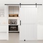 VEVOR Συρόμενη Πόρτα Αχυρώνας, 1067 x 2134 mm, Πάνελ MDF υψηλής αντοχής, Πόρτα αχυρώνα με κιτ υλικού, Αδιάβροχη επιφάνεια PVC, Εύκολη εγκατάσταση, Πλαίσιο H, Ομαλά και αθόρυβα συρόμενα για σαλόνι, μπάνιο