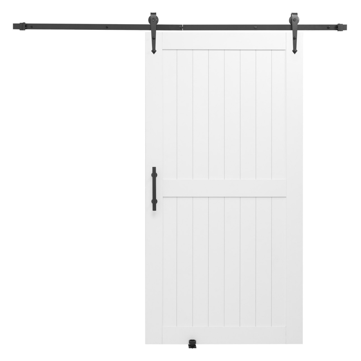 VEVOR Συρόμενη Πόρτα Αχυρώνας, 1067 x 2134 mm, Πάνελ MDF υψηλής αντοχής, Πόρτα αχυρώνα με κιτ υλικού, Αδιάβροχη επιφάνεια PVC, Εύκολη εγκατάσταση, Πλαίσιο H, Ομαλά και αθόρυβα συρόμενα για σαλόνι, μπάνιο