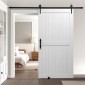VEVOR Συρόμενη Πόρτα Αχυρώνας, 1067 x 2134 mm, Πάνελ MDF υψηλής αντοχής, Πόρτα αχυρώνα με κιτ υλικού, Αδιάβροχη επιφάνεια PVC, Εύκολη εγκατάσταση, Πλαίσιο H, Ομαλά και αθόρυβα συρόμενα για σαλόνι, μπάνιο
