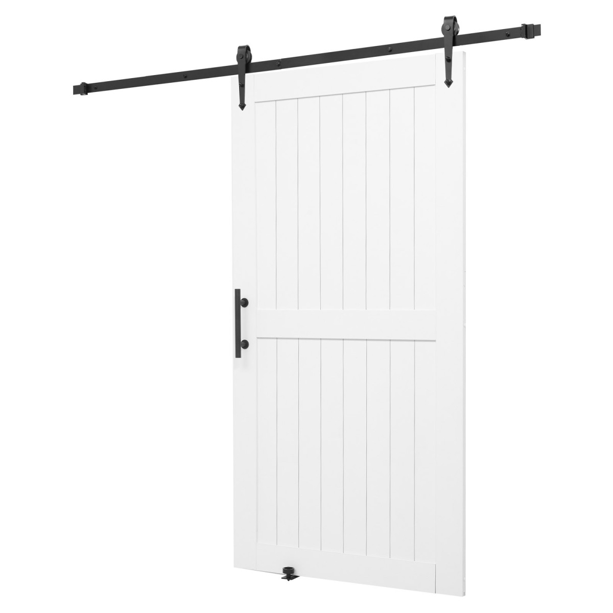 VEVOR Συρόμενη Πόρτα Αχυρώνας, 1067 x 2134 mm, Πάνελ MDF υψηλής αντοχής, Πόρτα αχυρώνα με κιτ υλικού, Αδιάβροχη επιφάνεια PVC, Εύκολη εγκατάσταση, Πλαίσιο H, Ομαλά και αθόρυβα συρόμενα για σαλόνι, μπάνιο