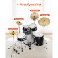 VEVOR Cymbal Pack 4 Pieces Cymbals Drum Set 355/400/505/254 mm(10 14 16 20 Inches) Cymbals for Drum