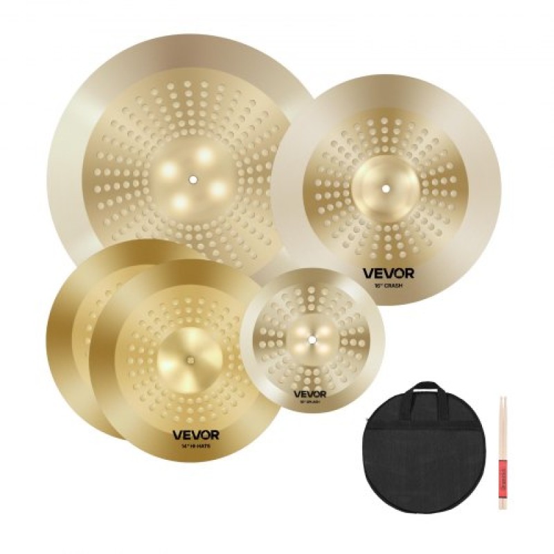 VEVOR Cymbal Pack 4 Pieces Cymbals Drum Set 355/400/505/254 mm(10 14 16 20 Inches) Cymbals for Drum