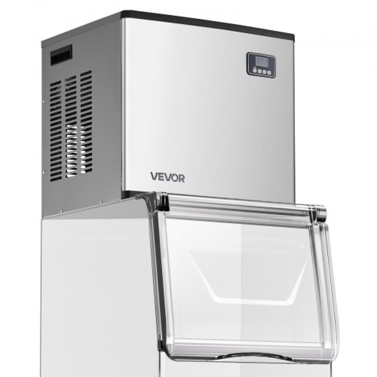 Εμπορική παγομηχανή VEVOR - Κεφαλή, 181,4 kg/ημέρα παγομηχανή από ανοξείδωτο χάλυβα με αυτοκαθαρισμό, προγραμματισμένη παρασκευή πάγου, ρυθμιζόμενο πάχος, ιδανική για εστιατόριο Bar Cafe Hotel - Μόνο για κεφαλή