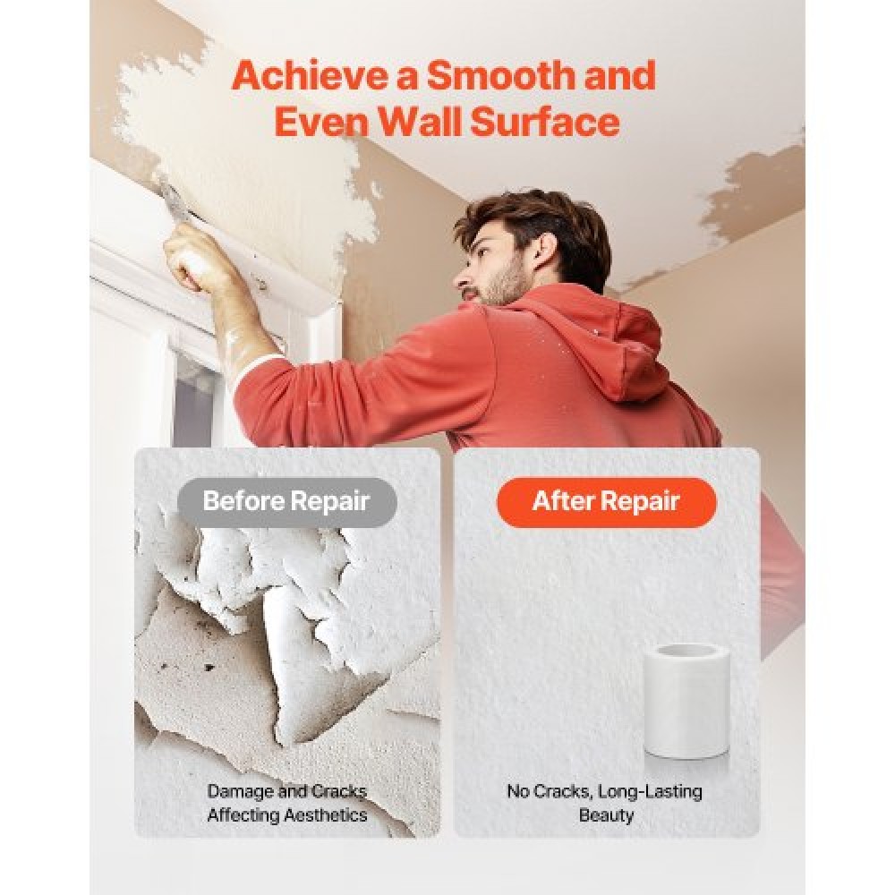 VEVOR 12 Rolls 30m x 150mm Self-Adhesive Fiberglass Drywall Mesh Tape