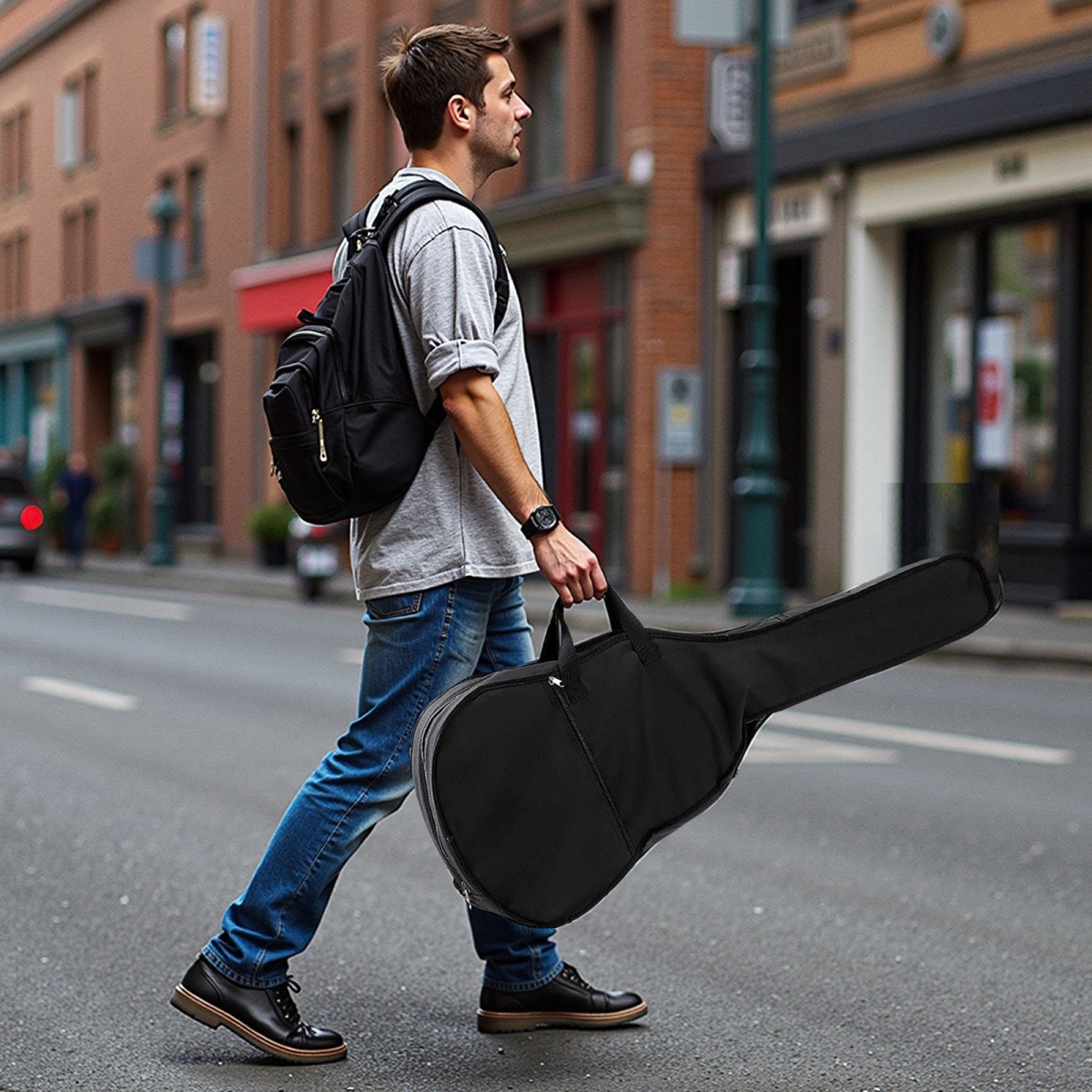 Τσάντα συναυλιών VEVOR 104,4 mm (41 ιντσών) Cutway Acoustic Guitar Beginner Gig Bag για ενήλικες Sunburst