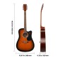 Τσάντα συναυλιών VEVOR 104,4 mm (41 ιντσών) Cutway Acoustic Guitar Beginner Gig Bag για ενήλικες Sunburst