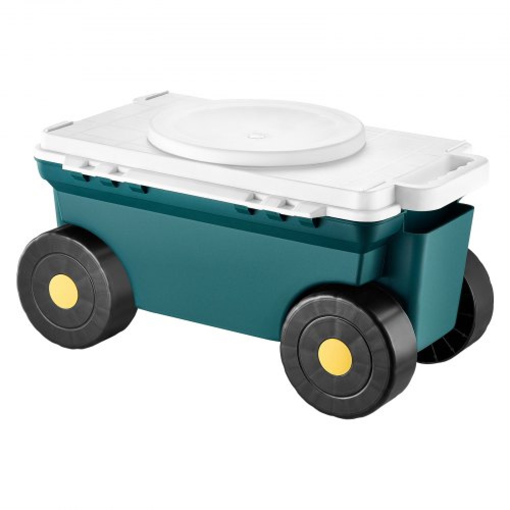VEVOR Garden Scooter με Κάθισμα, 2 σε 1 Rolling Garden Cart με Αποθηκευτικό Κάδο, Υποστηρίζει έως και 123 kg, Βαγόνι εξωτερικού χώρου με λαβή, Ελαφρύ σκαμπό κηπουρικής αποθήκευσης για φύτευση βοτάνων σε αυλή