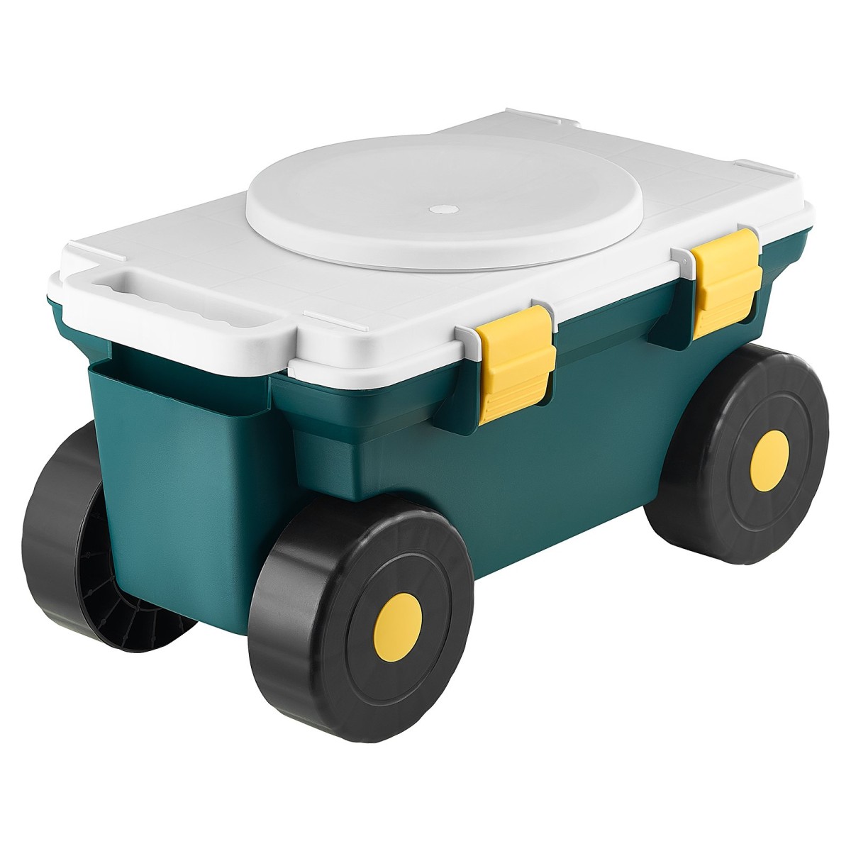 VEVOR Garden Scooter με Κάθισμα, 2 σε 1 Rolling Garden Cart με Αποθηκευτικό Κάδο, Υποστηρίζει έως και 123 kg, Βαγόνι εξωτερικού χώρου με λαβή, Ελαφρύ σκαμπό κηπουρικής αποθήκευσης για φύτευση βοτάνων σε αυλή
