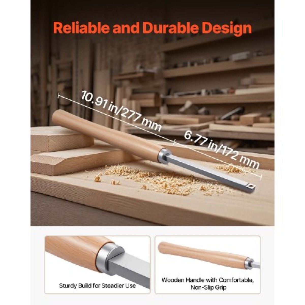 VEVOR 6PCS Wood Lathe Chisel Set HSS Turning Tools Storage Box Lathe Finisher