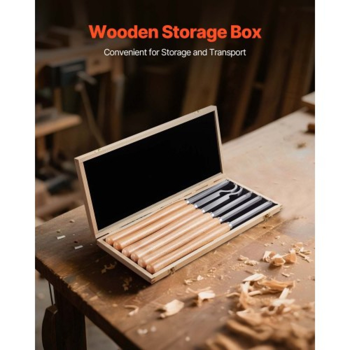 VEVOR 6PCS Wood Lathe Chisel Set HSS Turning Tools Storage Box Lathe Finisher