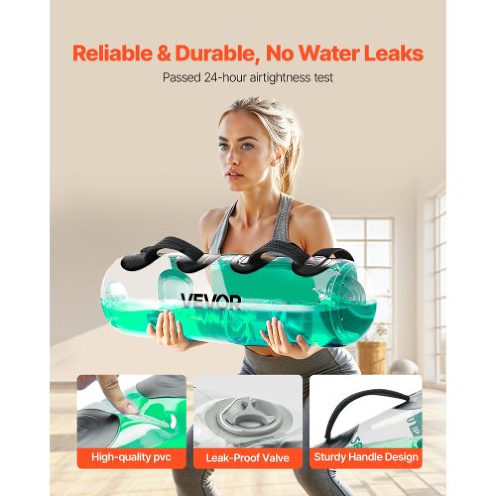 VEVOR Water Weights Aqua Bag, Large Aqua Bags for Workout, 22,68 kg Ρυθμιζόμενος φορητός εξοπλισμός ευστάθειας Fitness & Full Body Exercise, for Strength Core and Balance Training, Home Gym Exercise