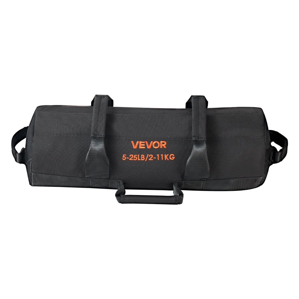 VEVOR Workout Sandbag, Heavy Duty Workout Power Bags with Handles, 2-11 kg Ρυθμιζόμενη τσάντα Slam for Fitness Strength Weight Training Cross-Training, Γυμναστική στο σπίτι, Μαύρο (χωρίς)