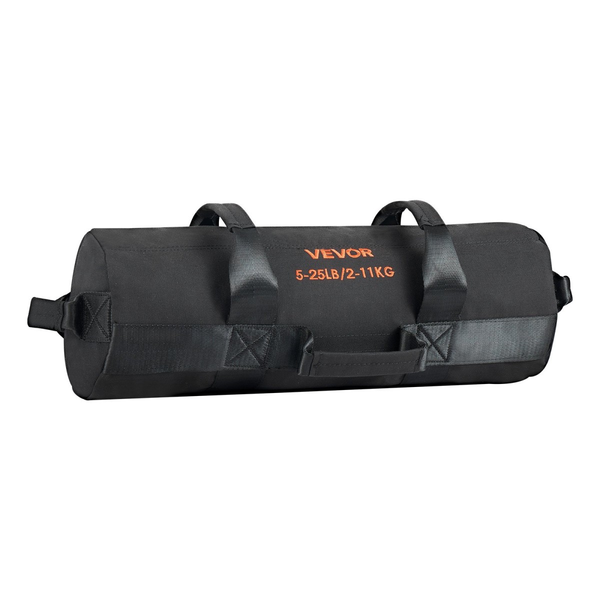 VEVOR Workout Sandbag, Heavy Duty Workout Power Bags with Handles, 2-11 kg Ρυθμιζόμενη τσάντα Slam for Fitness Strength Weight Training Cross-Training, Γυμναστική στο σπίτι, Μαύρο (χωρίς)