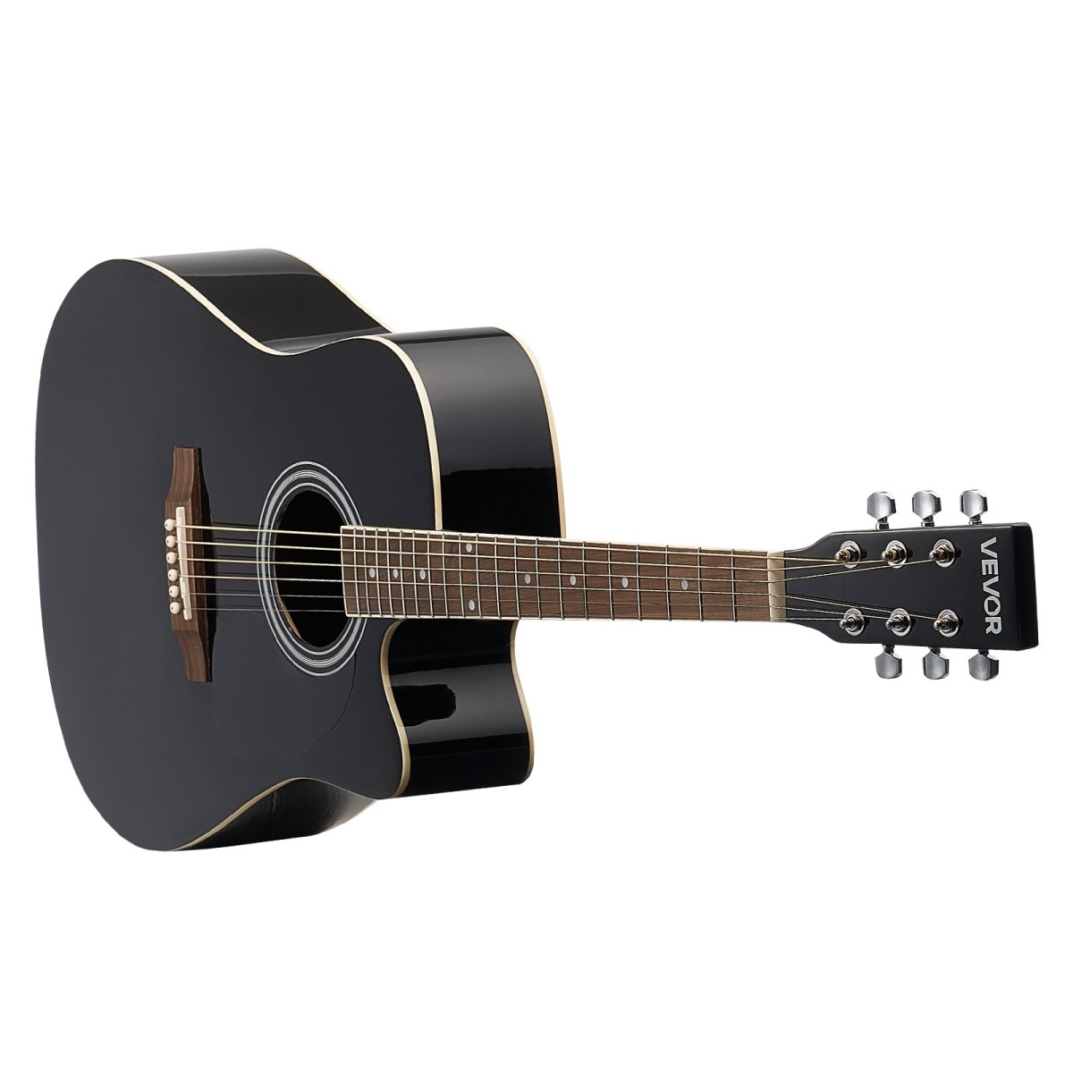 VEVOR 1041 mm (41 ίντσες) Cutway Acoustic Guitar Bundle with Gig Bag for Adult Black