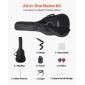 VEVOR 1041 mm (41 ίντσες) Cutway Acoustic Guitar Bundle with Gig Bag for Adult Black