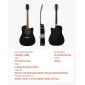 VEVOR 1041 mm (41 ίντσες) Cutway Acoustic Guitar Bundle with Gig Bag for Adult Black