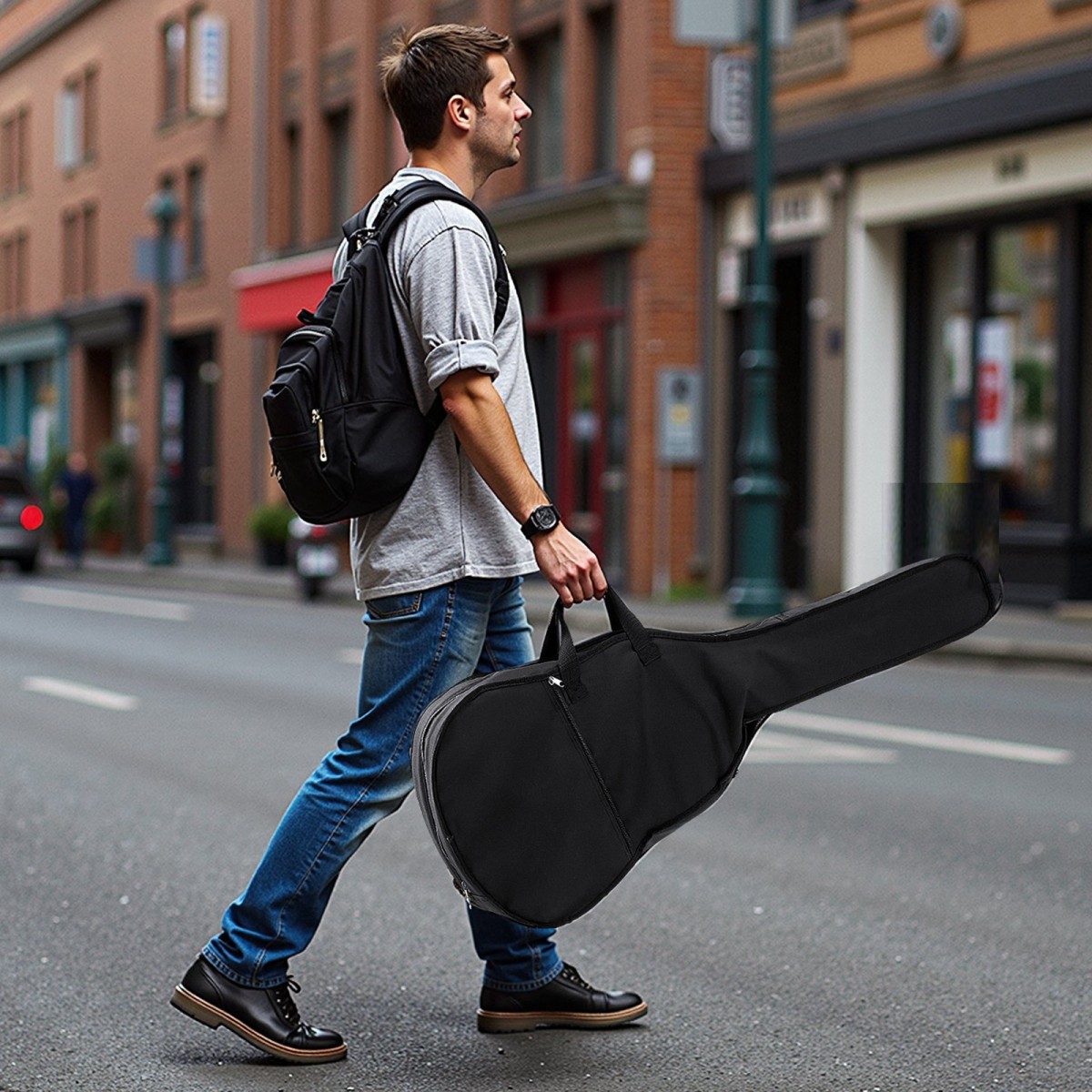 VEVOR 1041 mm (41 ίντσες) Cutway Acoustic Guitar Bundle with Gig Bag for Adult Black
