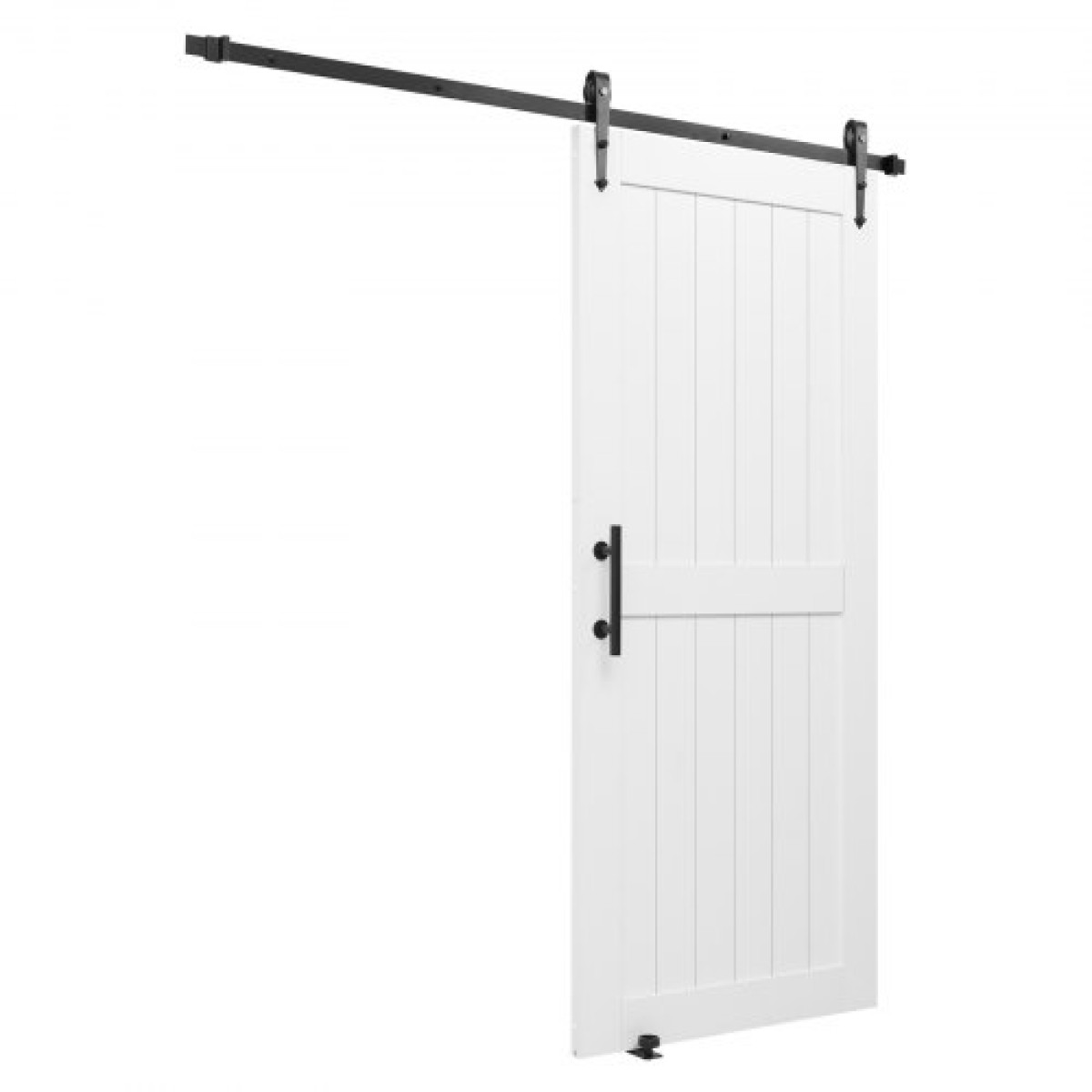 VEVOR Συρόμενη Πόρτα Αχυρώνα, 914 x 2134 mm, Πάνελ MDF υψηλής αντοχής, Πόρτα αχυρώνα με κιτ υλικού, Αδιάβροχη επιφάνεια PVC, Εύκολη εγκατάσταση, Πλαίσιο H, Ομαλά και αθόρυβα συρόμενα για σαλόνι, μπάνιο