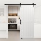 VEVOR Συρόμενη Πόρτα Αχυρώνα, 914 x 2134 mm, Πάνελ MDF υψηλής αντοχής, Πόρτα αχυρώνα με κιτ υλικού, Αδιάβροχη επιφάνεια PVC, Εύκολη εγκατάσταση, Πλαίσιο H, Ομαλά και αθόρυβα συρόμενα για σαλόνι, μπάνιο