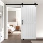 VEVOR Συρόμενη Πόρτα Αχυρώνα, 914 x 2134 mm, Πάνελ MDF υψηλής αντοχής, Πόρτα αχυρώνα με κιτ υλικού, Αδιάβροχη επιφάνεια PVC, Εύκολη εγκατάσταση, Πλαίσιο H, Ομαλά και αθόρυβα συρόμενα για σαλόνι, μπάνιο