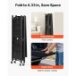 Πτυσσόμενο ράφι αποθήκευσης VEVOR 3 επιπέδων, 30W x 13D x 36H Inch Αναδιπλούμενο Μεταλλικό Ράφι Ράφια, Χωρίς Συναρμολόγηση ράφι με 5 ρόδες & 4 γάντζους για ντουλάπι, κουζίνα, γκαράζ, υπόγειο, μαύρο