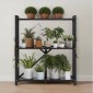 Πτυσσόμενο ράφι αποθήκευσης VEVOR 3 επιπέδων, 30W x 13D x 36H Inch Αναδιπλούμενο Μεταλλικό Ράφι Ράφια, Χωρίς Συναρμολόγηση ράφι με 5 ρόδες & 4 γάντζους για ντουλάπι, κουζίνα, γκαράζ, υπόγειο, μαύρο