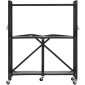 Πτυσσόμενο ράφι αποθήκευσης VEVOR 3 επιπέδων, 30W x 13D x 36H Inch Αναδιπλούμενο Μεταλλικό Ράφι Ράφια, Χωρίς Συναρμολόγηση ράφι με 5 ρόδες & 4 γάντζους για ντουλάπι, κουζίνα, γκαράζ, υπόγειο, μαύρο