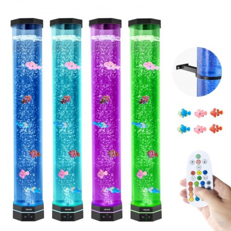 Λάμπα VEVOR Bubble Tube 16 Έγχρωμη 80 cm Αισθητήρια Λάμπα Ενυδρείου για Ανακούφιση Ηρεμώντας