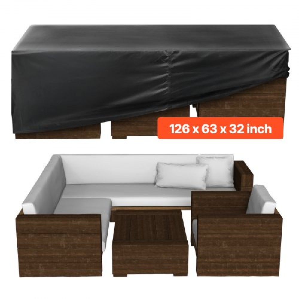 VEVOR Patio Outdoor Furniture Cover 420D Waterproof Table Chairs Sofa 126"x63"