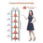 Γωνιακό ράφι VEVOR 6 επιπέδων, ψηλή γωνιακή βάση με φως LED, ράφια τοίχου Tower organizer αποθήκευσης με μεταλλικό σκελετό & ξύλινα ράφια, στενή οθόνη ράφι βιβλίων για υπνοδωμάτιο, σαλόνι, γραφείο