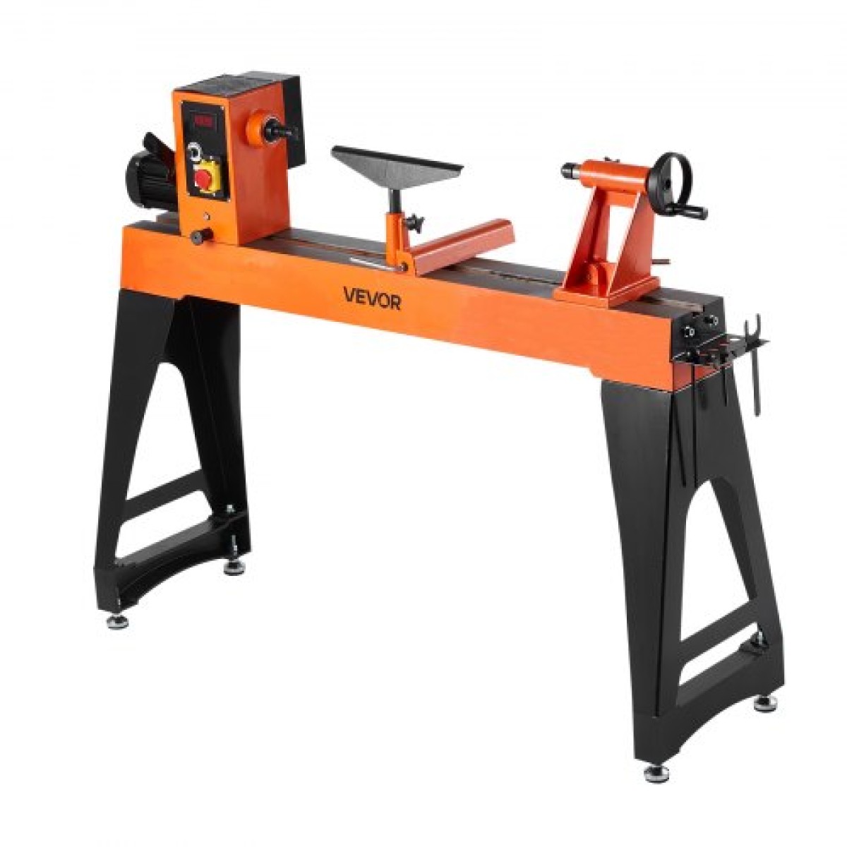 VEVOR Ξυλουργικός Τόρνος, 1500W / 2 HP, Μηχανή τόρνου ξύλου με μεταβλητή ταχύτητα 0 έως 3200 RPM, Πάγκος εργασίας 457 x 1020 mm, κινητήρας συνεχούς ρεύματος χωρίς ψήκτρες, σώμα από χυτοσίδηρο, στήριγμα εργαλείων, για μεσαία έως μεγάλα έργα Επεξεργασία ξύλ