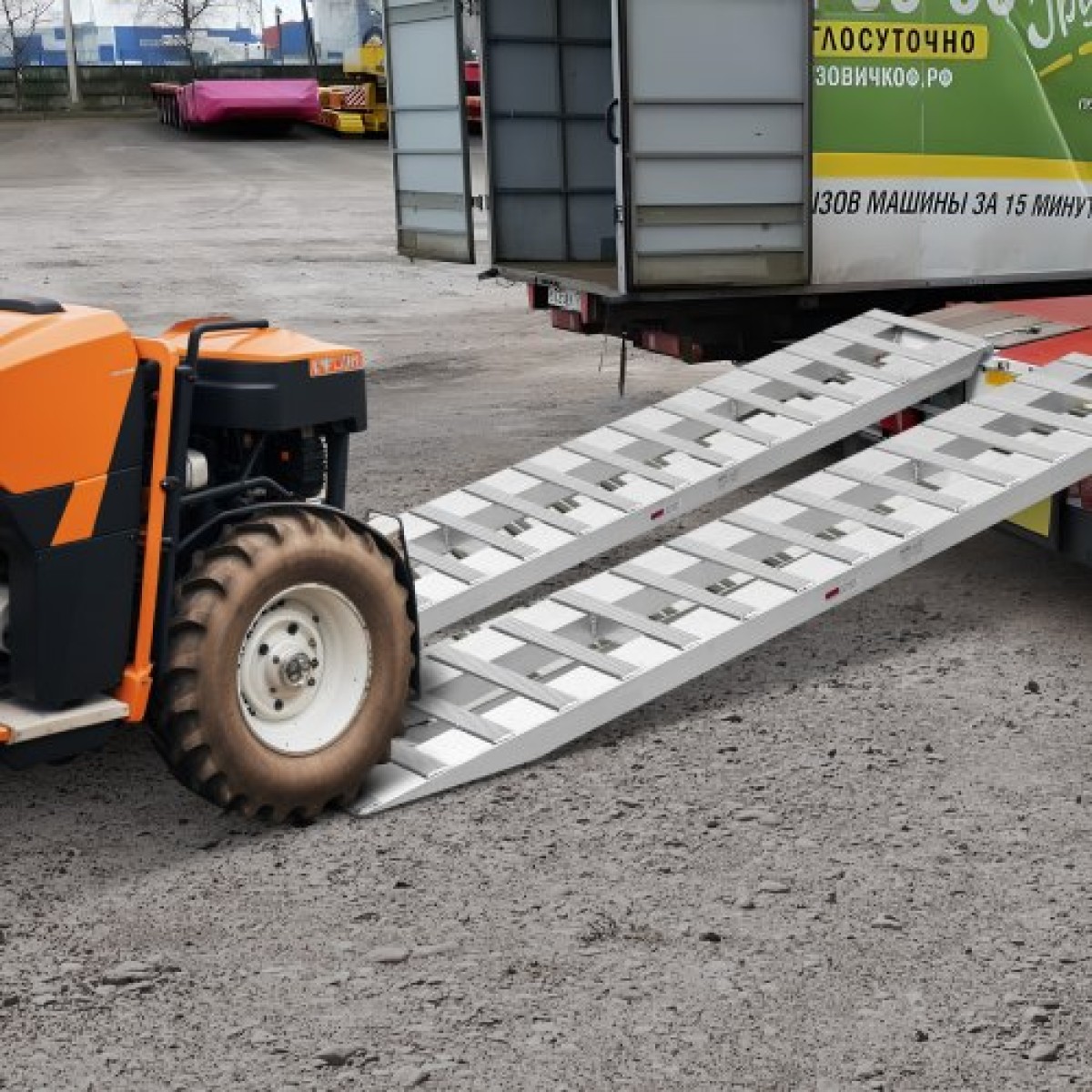 Ράμπες φόρτωσης VEVOR, 2 τμχ 2400 x 380 mm, Σετ ράμπας ρυμουλκούμενου από ανθεκτικό αλουμίνιο και βαρέως τύπου με αντιολισθητικές πλάκες, 2721,6 kg συνδυασμένης χωρητικότητας, για καρότσια, αγροτικά τρακτέρ, ATV, χορτοκοπτικά, μοτοσυκλέτες