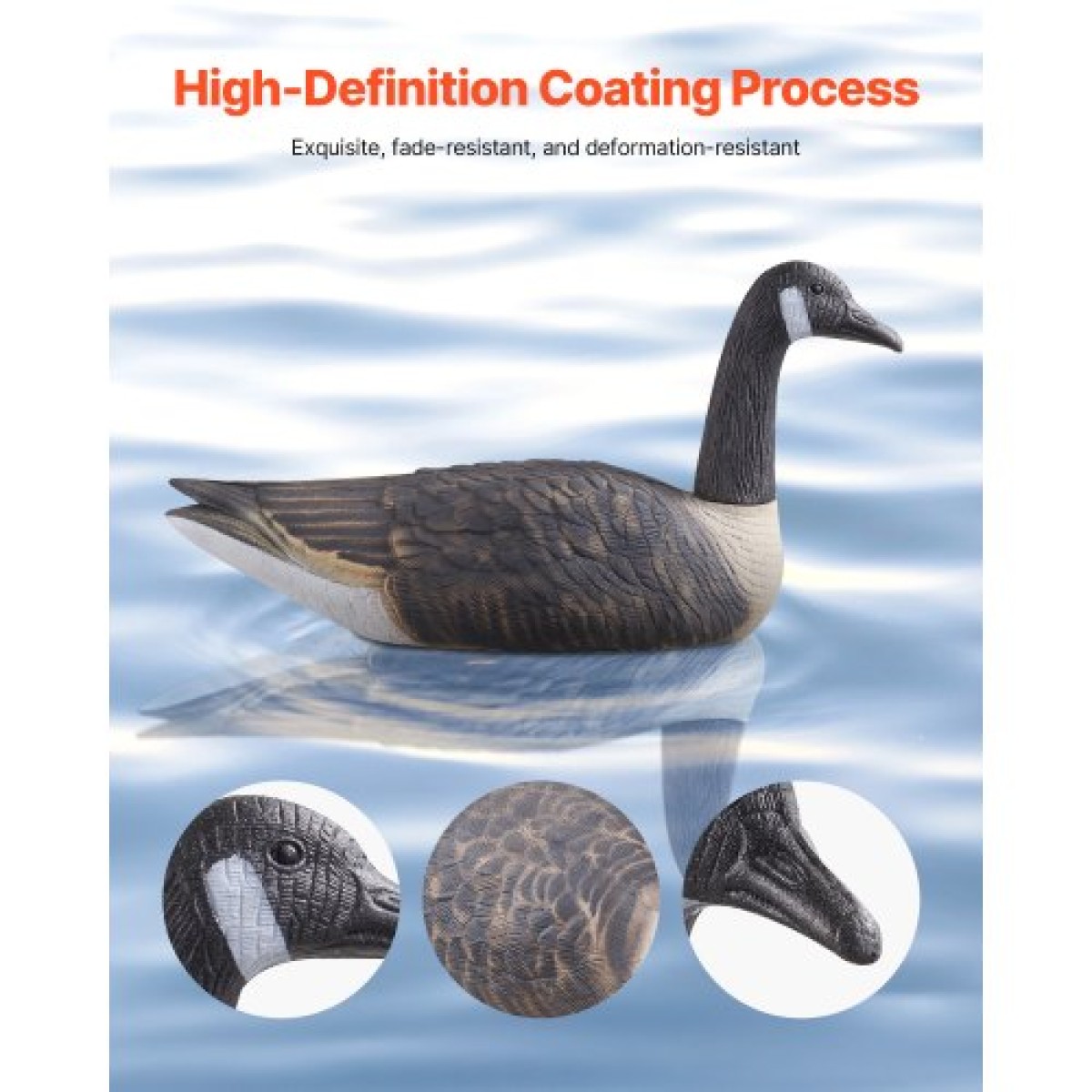 VEVOR Canada Goose Decoys, Outdoors Goose Decoy για κυνήγι υδρόβιων πτηνών, ανθεκτικά πλαστικά πλωτήρες με εξαιρετικά ρεαλιστική βαφή, για διακόσμηση πισίνας, λίμνης, λίμνης, αυλής κήπου, εύκολη μεταφορά και χρήση, 6-συσκευασία