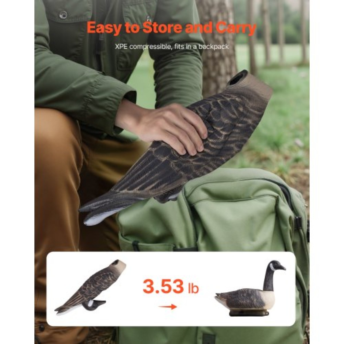 VEVOR Canada Goose Decoys, Outdoors Goose Decoy για κυνήγι υδρόβιων πτηνών, ανθεκτικά πλαστικά πλωτήρες με εξαιρετικά ρεαλιστική βαφή, για διακόσμηση πισίνας, λίμνης, λίμνης, αυλής κήπου, εύκολη μεταφορά και χρήση, 6-συσκευασία