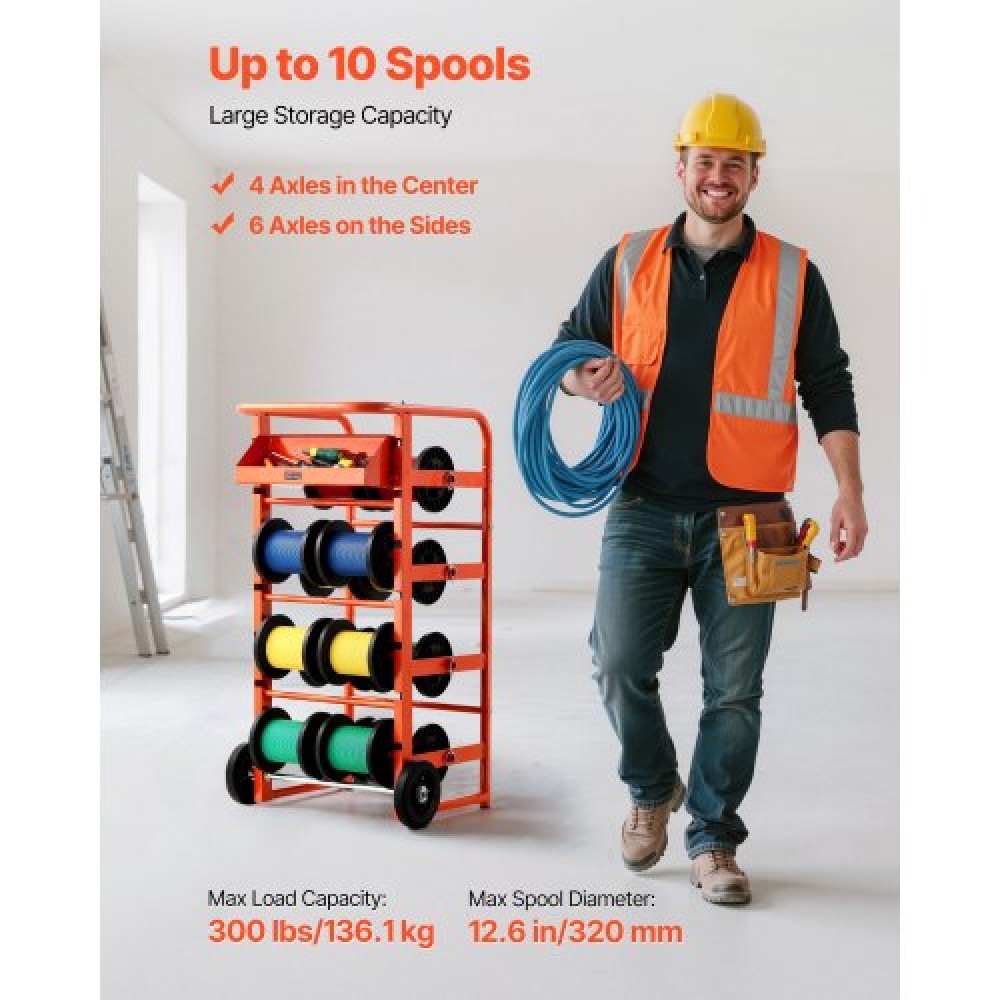 VEVOR Wire Spool Rack 11 Rods Cable Caddy for Industrial Electrical Retail Use