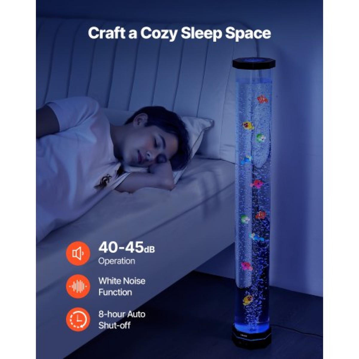 Λάμπα VEVOR Bubble Tube 16 Color 1 m Sensory Lamp Aquarium for Relief Calming